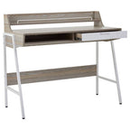 Light Oak Veneer Desk with Drawer and Shelf