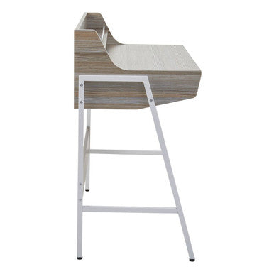 Light Oak Veneer Desk with Drawer and Shelf