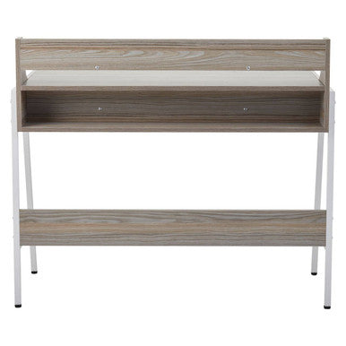 Light Oak Veneer Desk with Drawer and Shelf