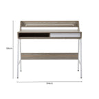 Light Oak Veneer Desk with Drawer and Shelf