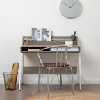 Light Oak Veneer Desk with Drawer and Shelf