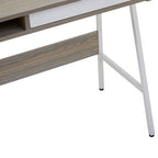 Light Oak Veneer Desk with Drawer and Shelf