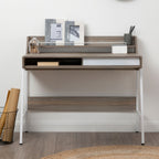 Light Oak Veneer Desk with Drawer and Shelf