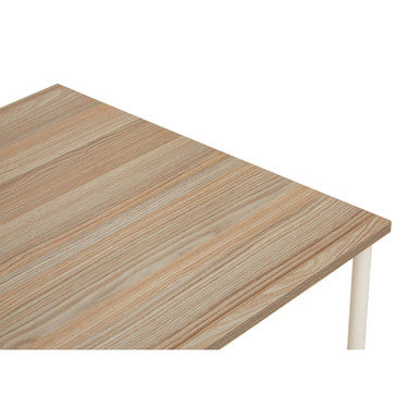 Light Oak Veneer 2 Drawer Desk with Metal Frame
