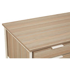 Light Oak Veneer 2 Drawer Desk with Metal Frame