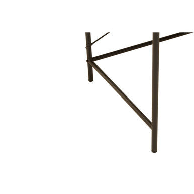 Dark Walnut Veneer 2 Drawer Desk with Metal Frame
