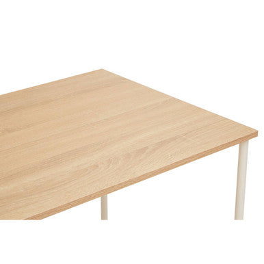 Natural Oak Veneer 2 Drawer Desk with Metal Frame