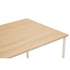 Natural Oak Veneer 2 Drawer Desk with Metal Frame