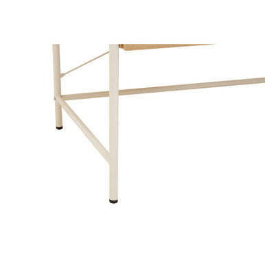Natural Oak Veneer 2 Drawer Desk with Metal Frame