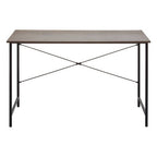 Dark Oak Veneer Desk with Metal Frame