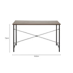 Dark Oak Veneer Desk with Metal Frame