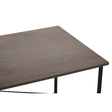 Dark Oak Veneer Desk with Metal Frame