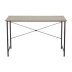 Grey Oak Veneer Desk with Metal Frame