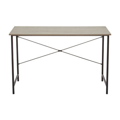 Grey Oak Veneer Desk with Metal Frame