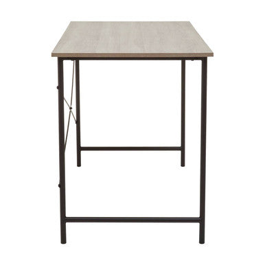 Grey Oak Veneer Desk with Metal Frame