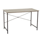 Grey Oak Veneer Desk with Metal Frame