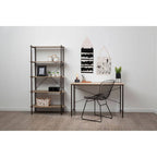 Grey Oak Veneer Desk with Metal Frame