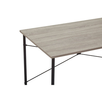 Grey Oak Veneer Desk with Metal Frame