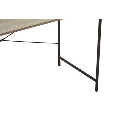 Grey Oak Veneer Desk with Metal Frame