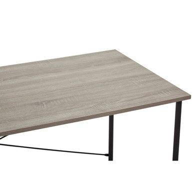 Grey Oak Veneer Desk with Metal Frame