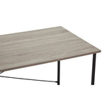 Grey Oak Veneer Desk with Metal Frame