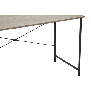 Grey Oak Veneer Desk with Metal Frame