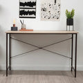Grey Oak Veneer Desk with Metal Frame
