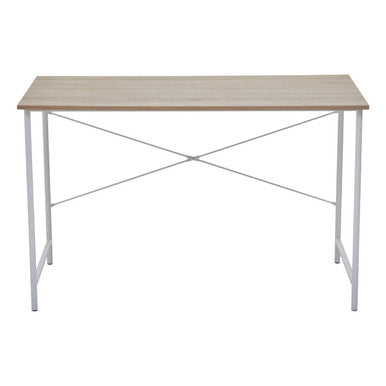 Natural Oak Veneer Desk with Metal Frame