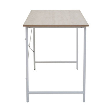 Natural Oak Veneer Desk with Metal Frame