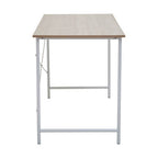 Natural Oak Veneer Desk with Metal Frame