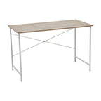 Natural Oak Veneer Desk with Metal Frame