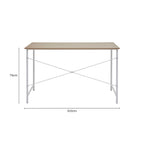 Natural Oak Veneer Desk with Metal Frame