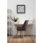 Natural Oak Veneer Desk with Metal Frame