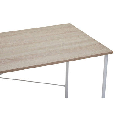 Natural Oak Veneer Desk with Metal Frame