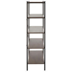 Dark Oak Veneer 5 Tier Shelf Unit with Metal Frame