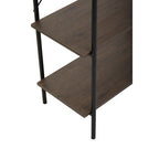 Dark Oak Veneer 5 Tier Shelf Unit with Metal Frame