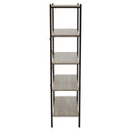 Grey Oak Veneer 5 Tier Shelf Unit with Metal Frame