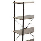 Grey Oak Veneer 5 Tier Shelf Unit with Metal Frame