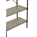 Grey Oak Veneer 5 Tier Shelf Unit with Metal Frame