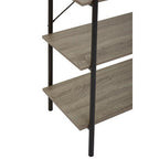 Grey Oak Veneer 5 Tier Shelf Unit with Metal Frame