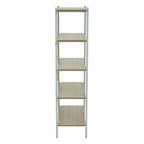 Natural Oak Veneer 5 Tier Shelf Unit with Metal Frame