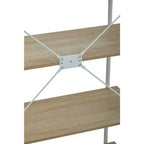 Natural Oak Veneer 5 Tier Shelf Unit with Metal Frame