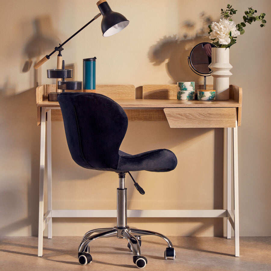 Natural Oak Veneer 1 Drawer Desk