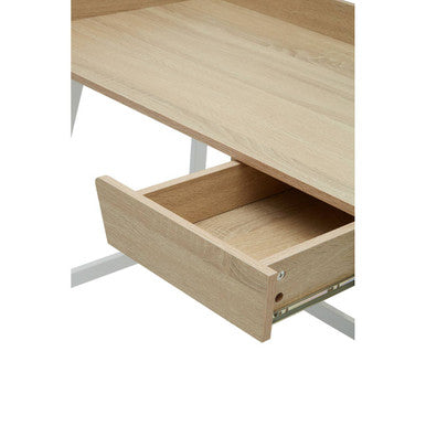 Natural Oak Veneer 1 Drawer Desk