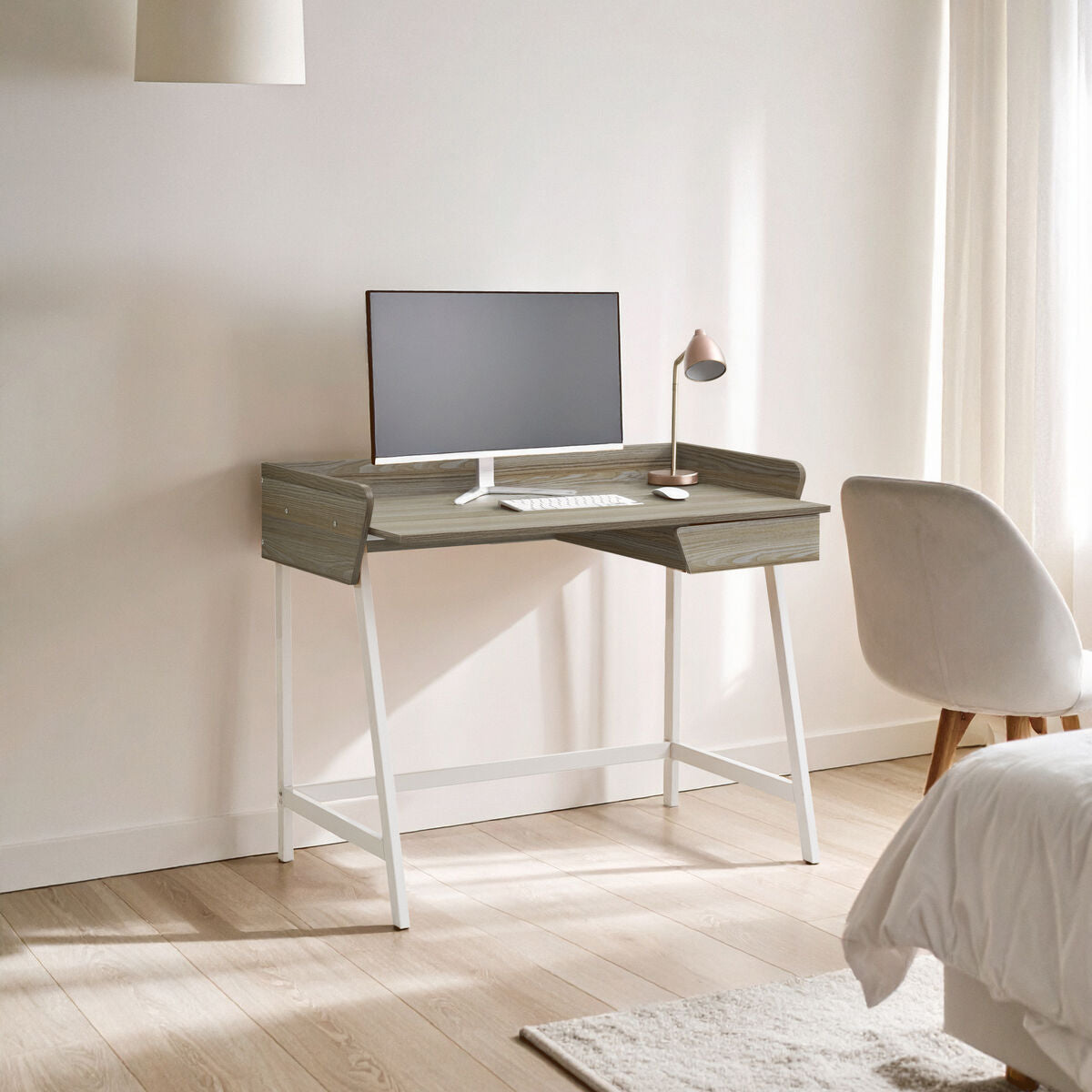 Light Oak Veneer 1 Drawer Desk