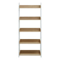 Natural Oak Veneer 5 Tier Ladder Shelf Unit