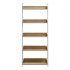 Natural Oak Veneer 5 Tier Ladder Shelf Unit