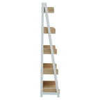 Natural Oak Veneer 5 Tier Ladder Shelf Unit