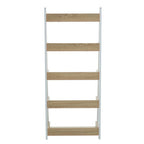 Natural Oak Veneer 5 Tier Ladder Shelf Unit