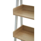Natural Oak Veneer 5 Tier Ladder Shelf Unit